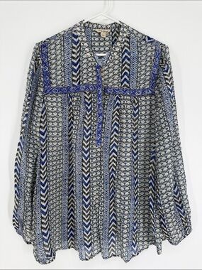 Lucky Brand Patterned Blouse Women’s Size Large